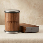 Honewood rolling knife sharpener set - walnut roller and magnetic angle base on linen